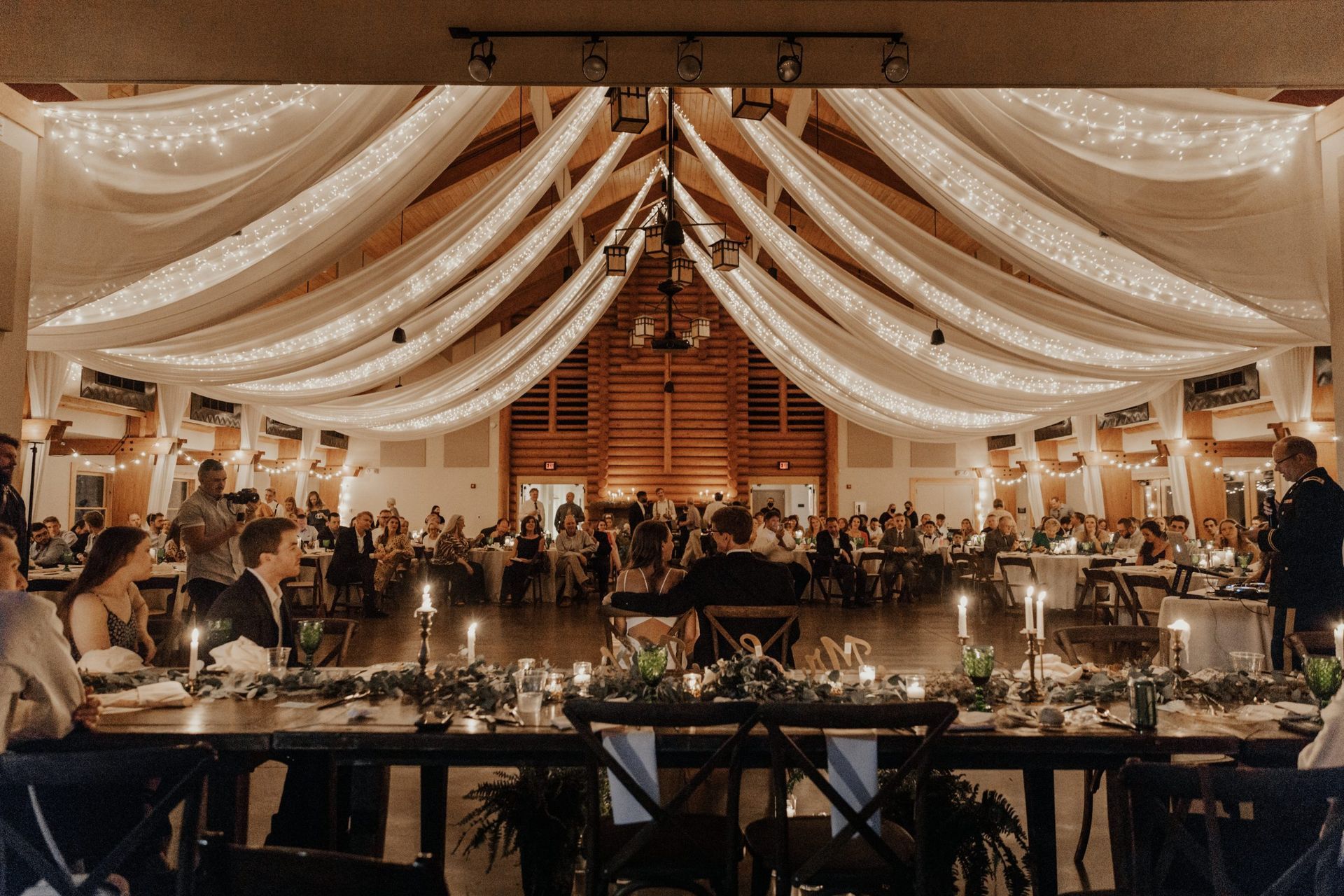 indoor wedding at Camp Loughridge in Tulsa Oklahoma