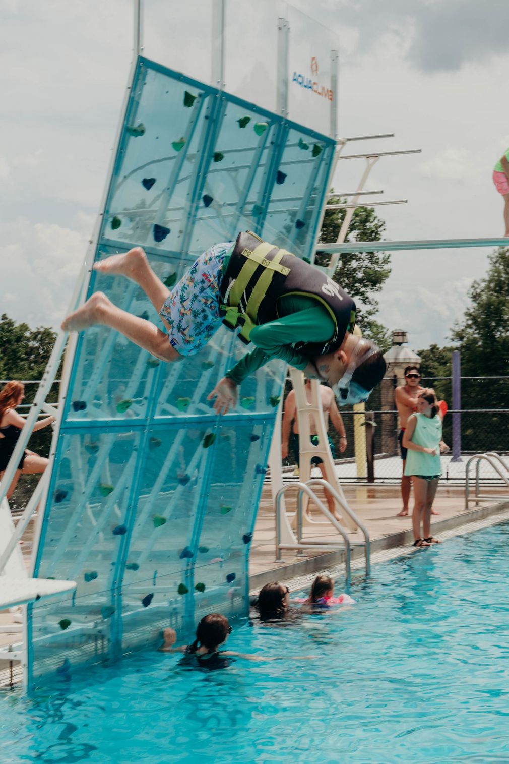 Pool Climbing Wall Flips