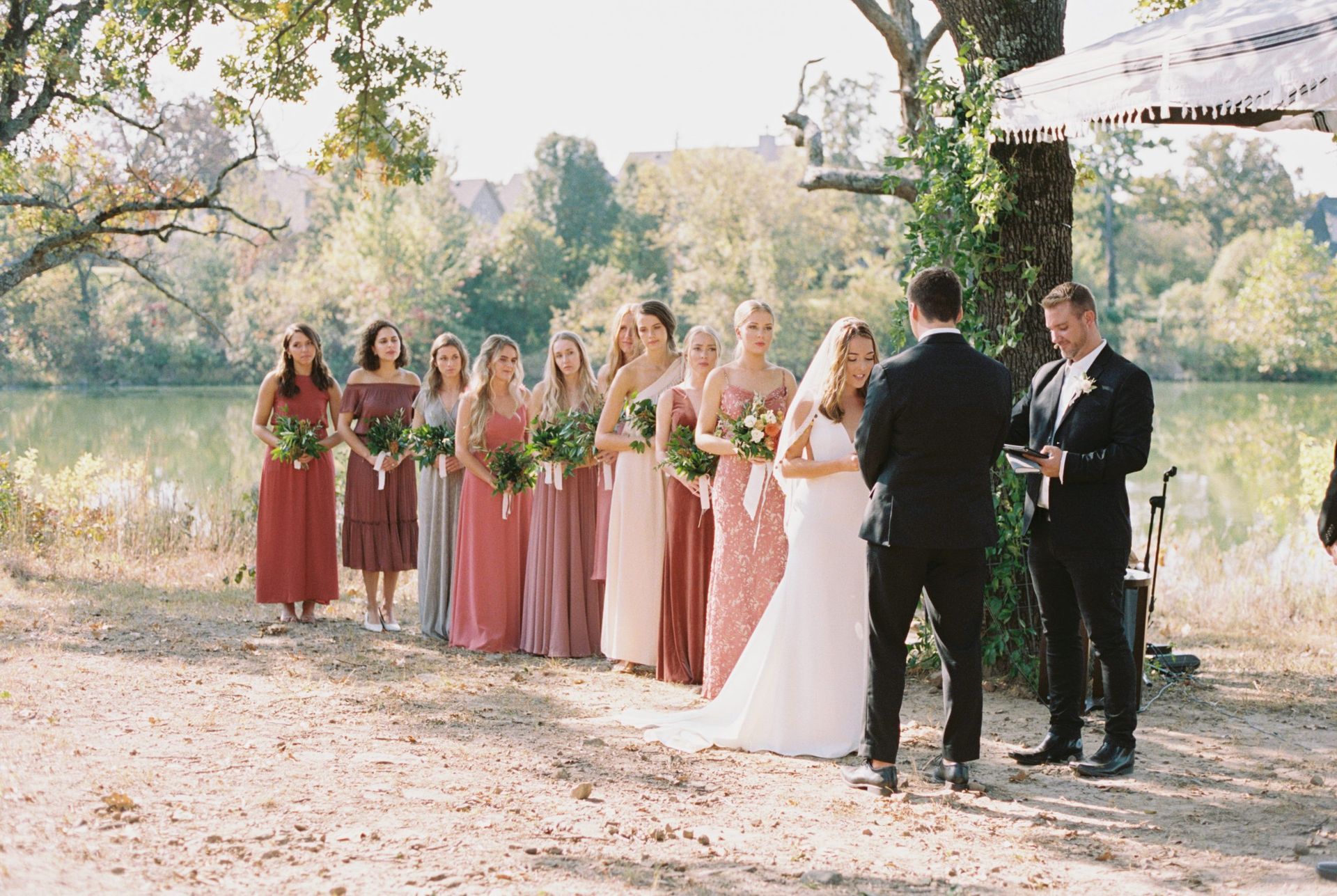 wedding party at Camp Loughridge in Tulsa Oklahoma