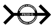 A black and white logo for a brewery and distillery