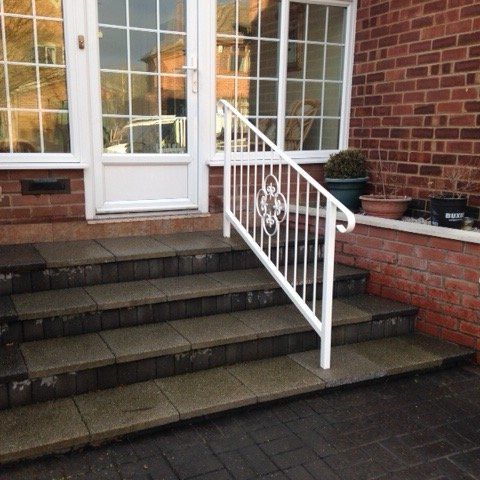 customised white garden rails