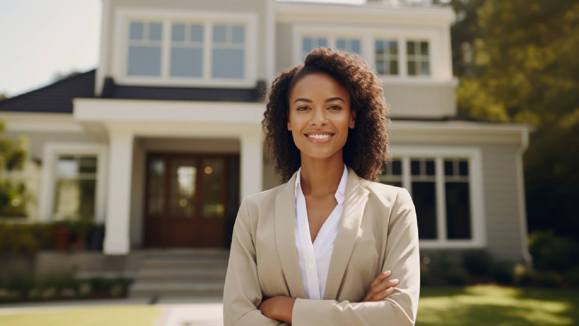 A trusted home buyer standing in front of a home near Lexington, KY