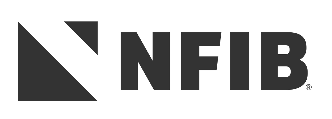 A black and white logo for nfib on a white background.