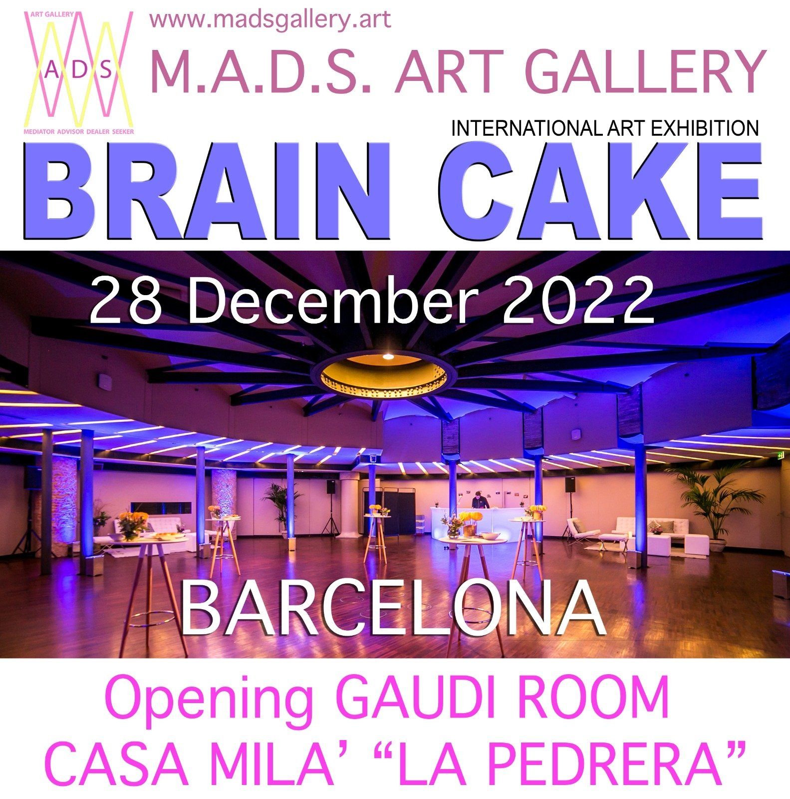 VISUAL DIALOGUE | °  Cordula Kaiser Digitale Kunstausstellung BRAIN CAKE zur Eröffnung des GAUDI ROOM, M.A:D.S. ART GALLERY Mailand