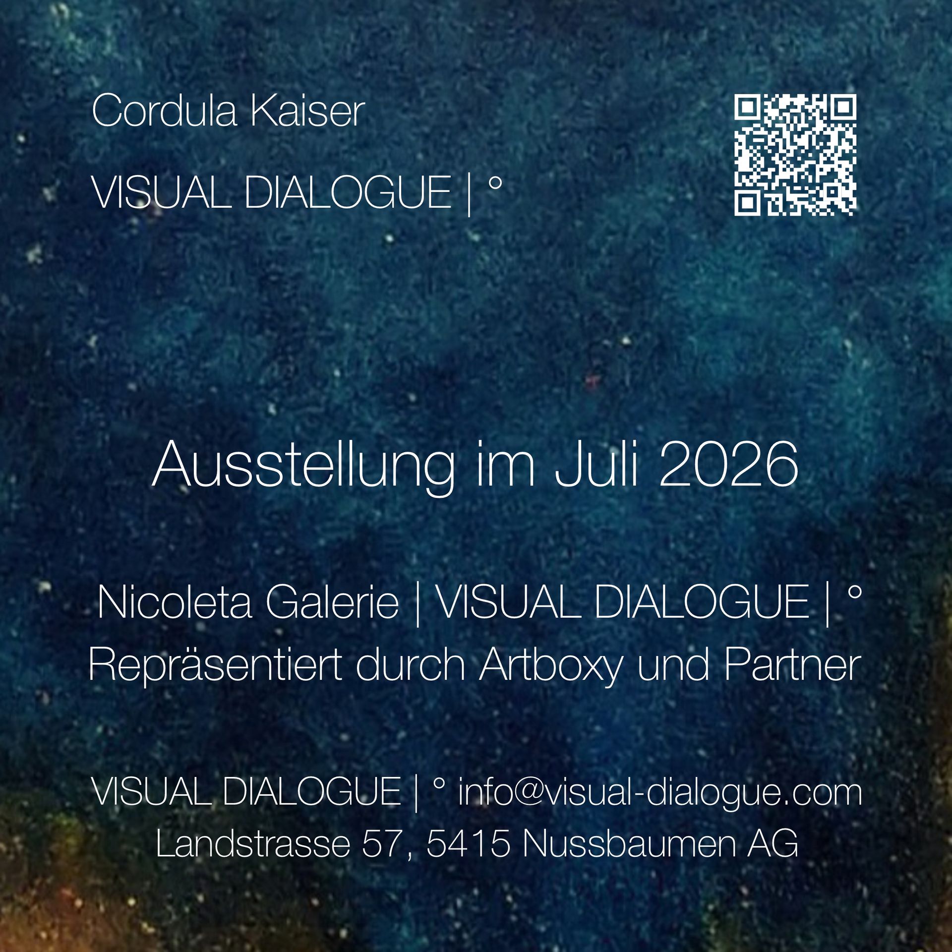 © CORDULA KAISER: VISUAL DIALOGUE | ° Ausstellung Juli 2026: Nicoleta Galerie, Berlin