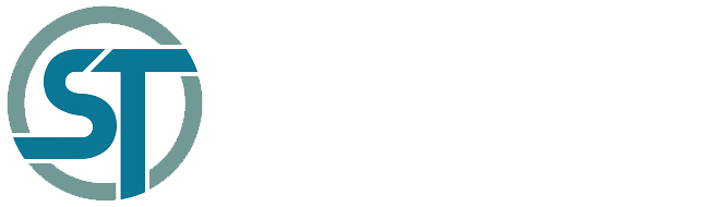A blue and white logo with the letter t in a circle.
