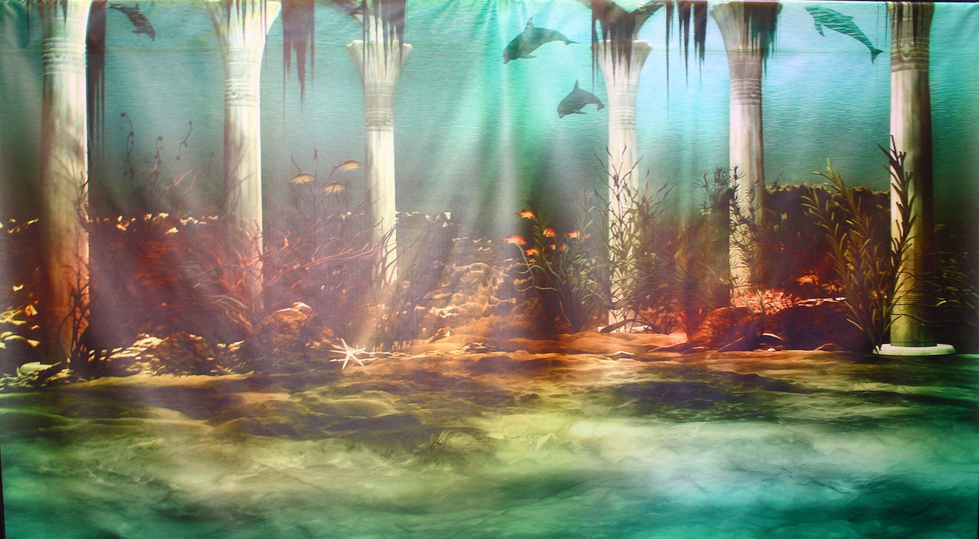 Backdrop Atlantis Under The Sea 4m x 2.3m $100 incl frame & gst