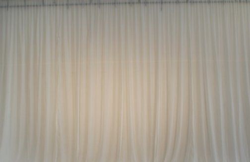 White chiffon wall draping 3m wide x 3m highHire price from $50 incl frame and gst
