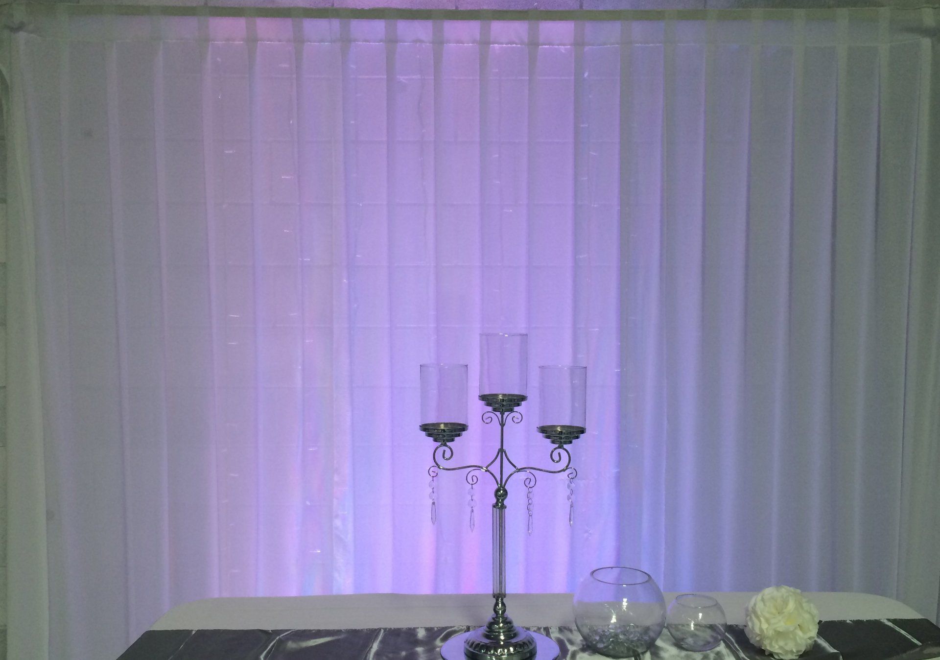 White Chiffon Drap[e with White Wall wash