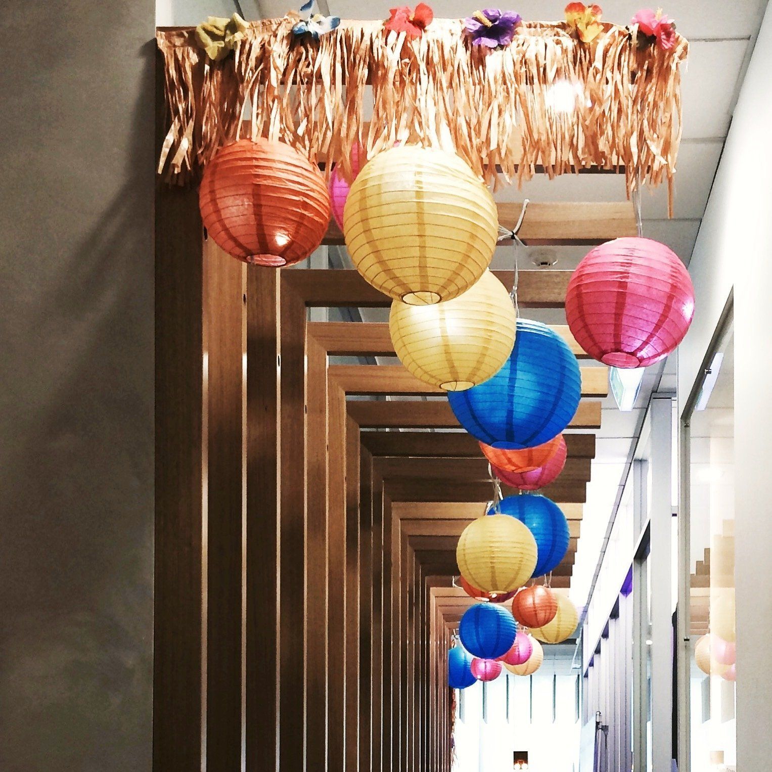 Luau lanterns for a corporate event in Auckland