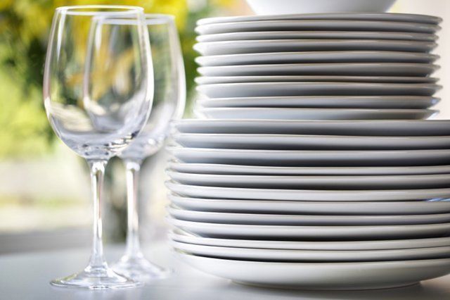 event glassware and plates