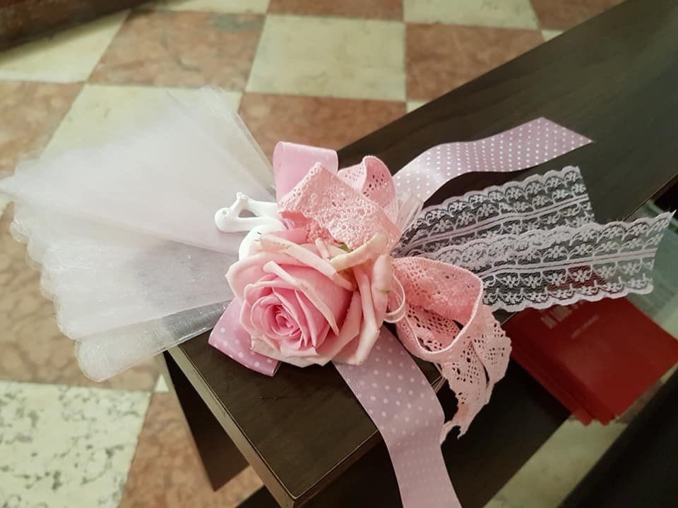 Fiocco di nascita con rosa