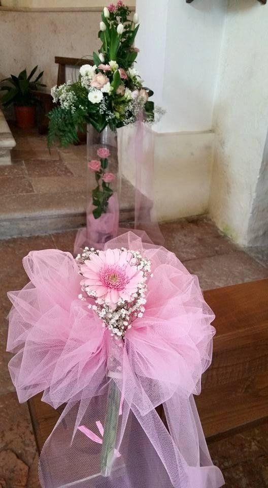 Fiocco di nascita con gerbera rosa