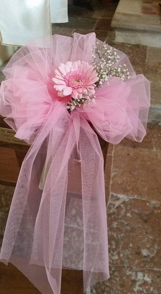 Fiocco di nascita in rosa con fiore