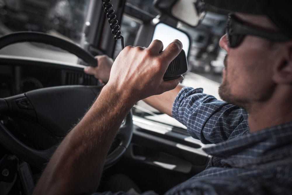 trucker speaking on cb radio