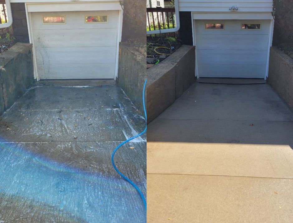 Before And After Driveway Pressure Washing