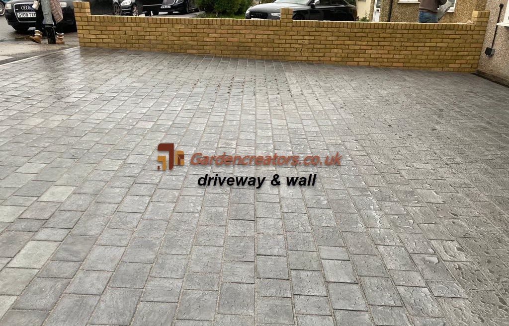 driveway and wall construction