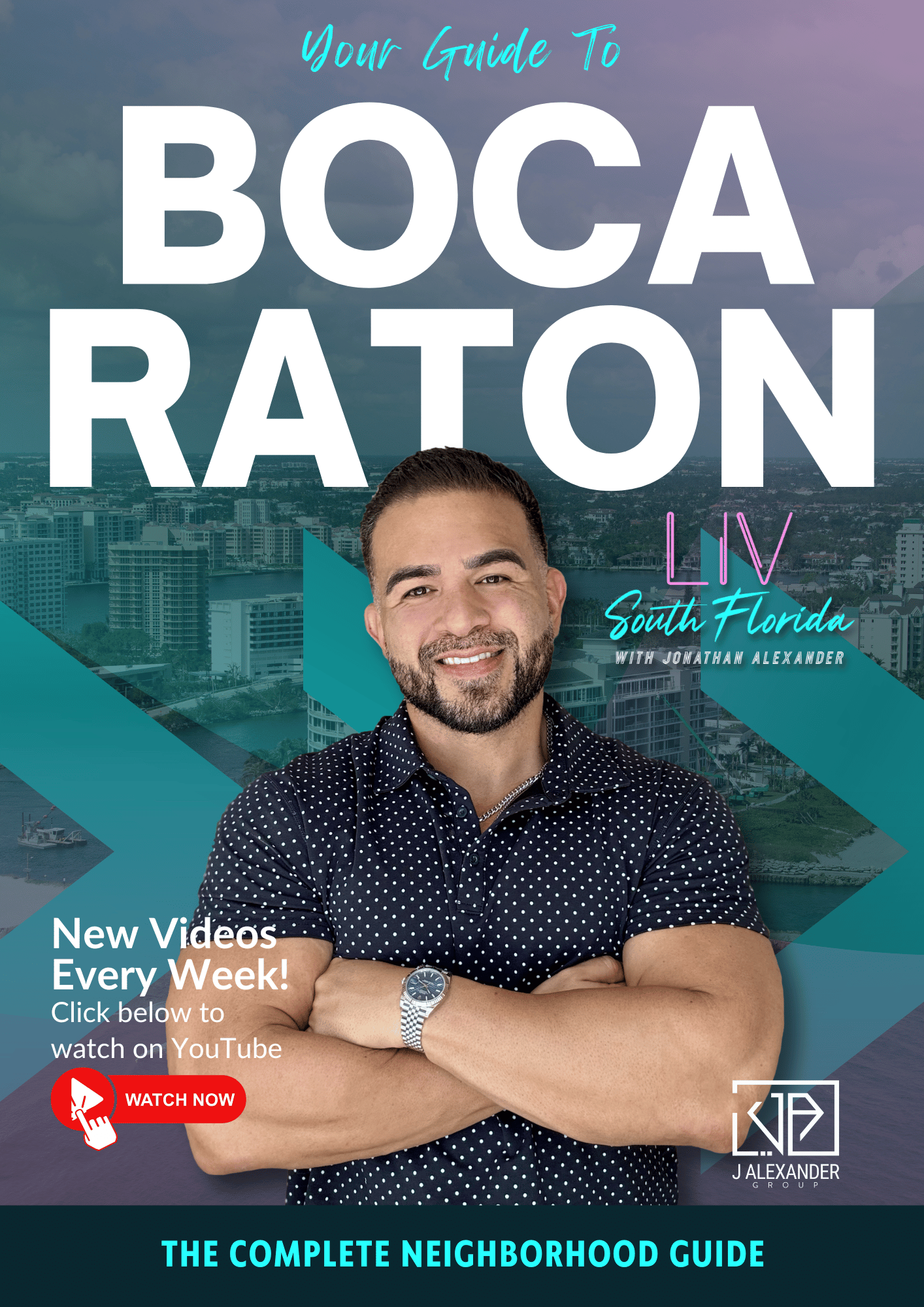 A man in a suit is on the cover of a guide to south florida.