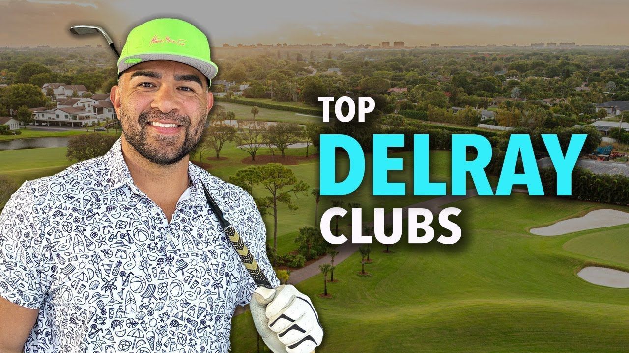 Man on golf course with text 