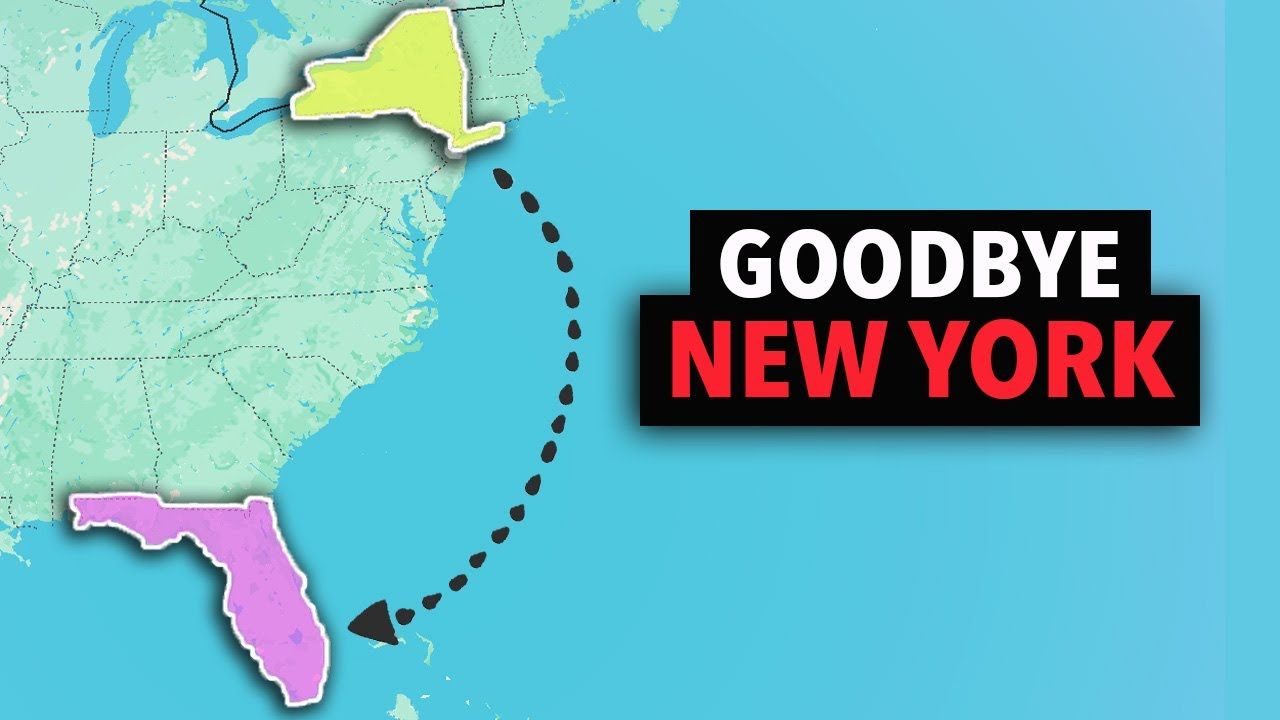 A map of the united states with the words `` goodbye new york ''
