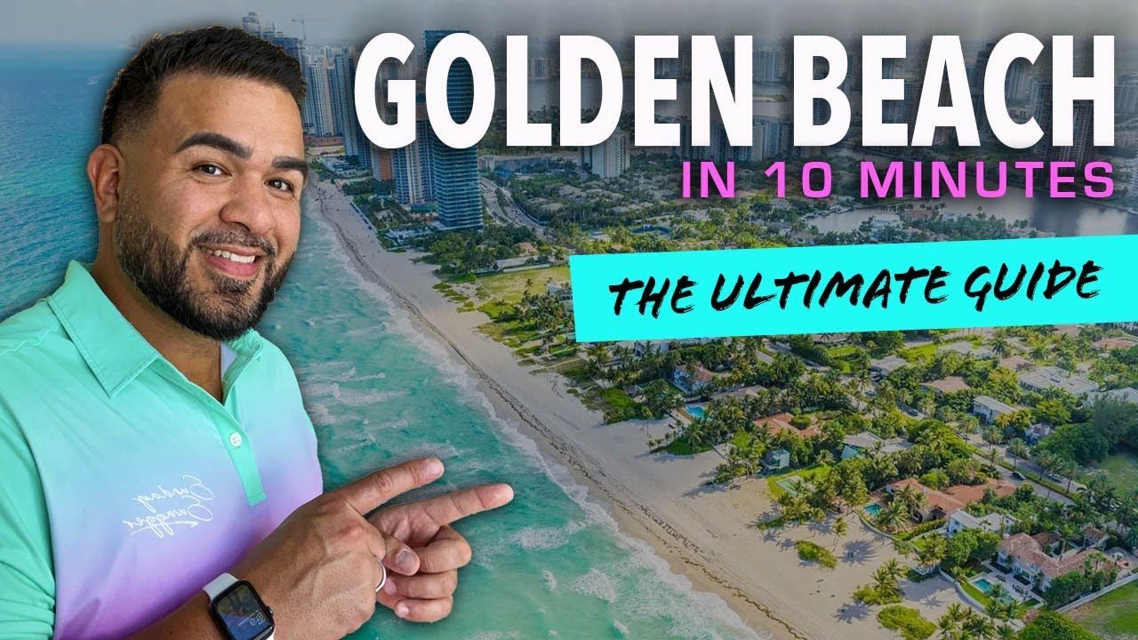 A man is pointing at a map of golden beach in 10 minutes.