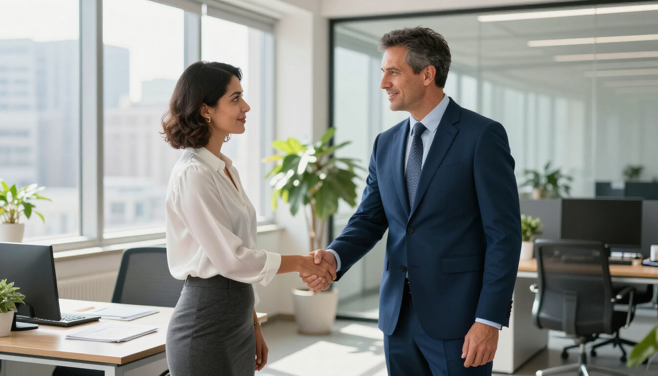 Consultora de vendas de planos de saúde em atendimento profissional.