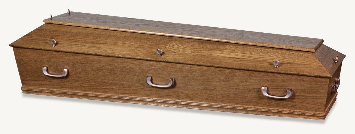 Hoogland uitvaartkist model 60 - massief eikenhout