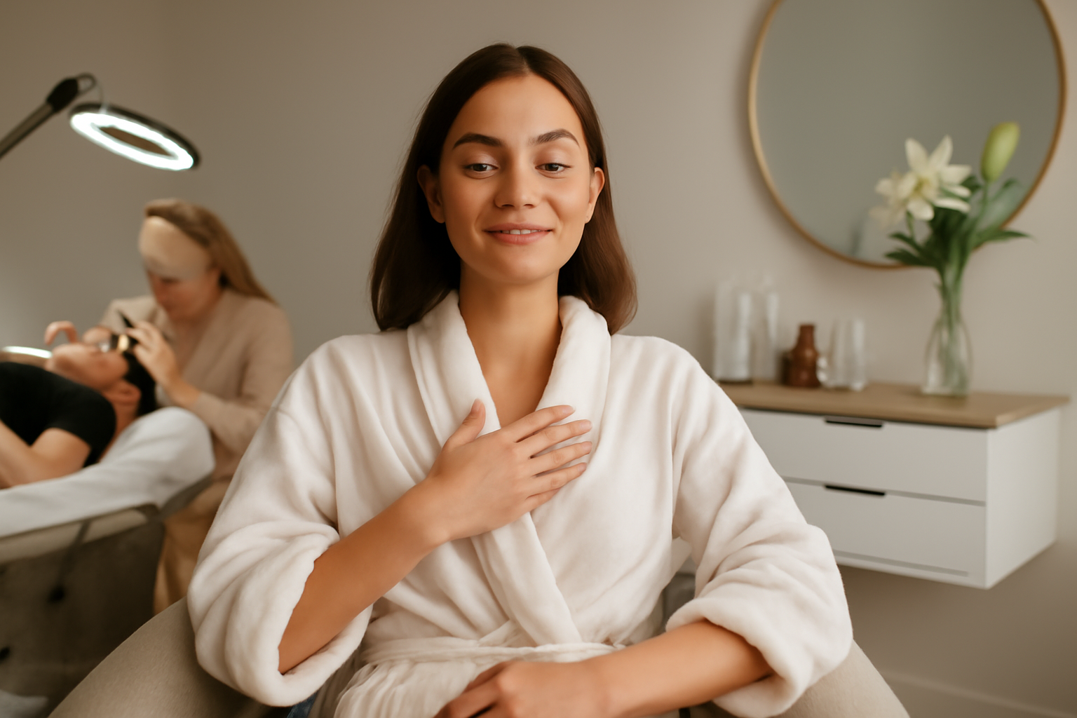 Bare Elegance lash extension treatment in the Cambridge studio, promoting self-care and confidence.