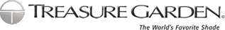 A logo for treasure garden the world 's favorite shade
