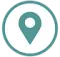 A map pin icon in a circle on a white background.