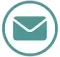 A teal envelope in a white circle on a white background.