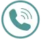 A teal phone icon in a circle on a white background.