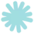 A light blue flower with a lot of petals on a white background.