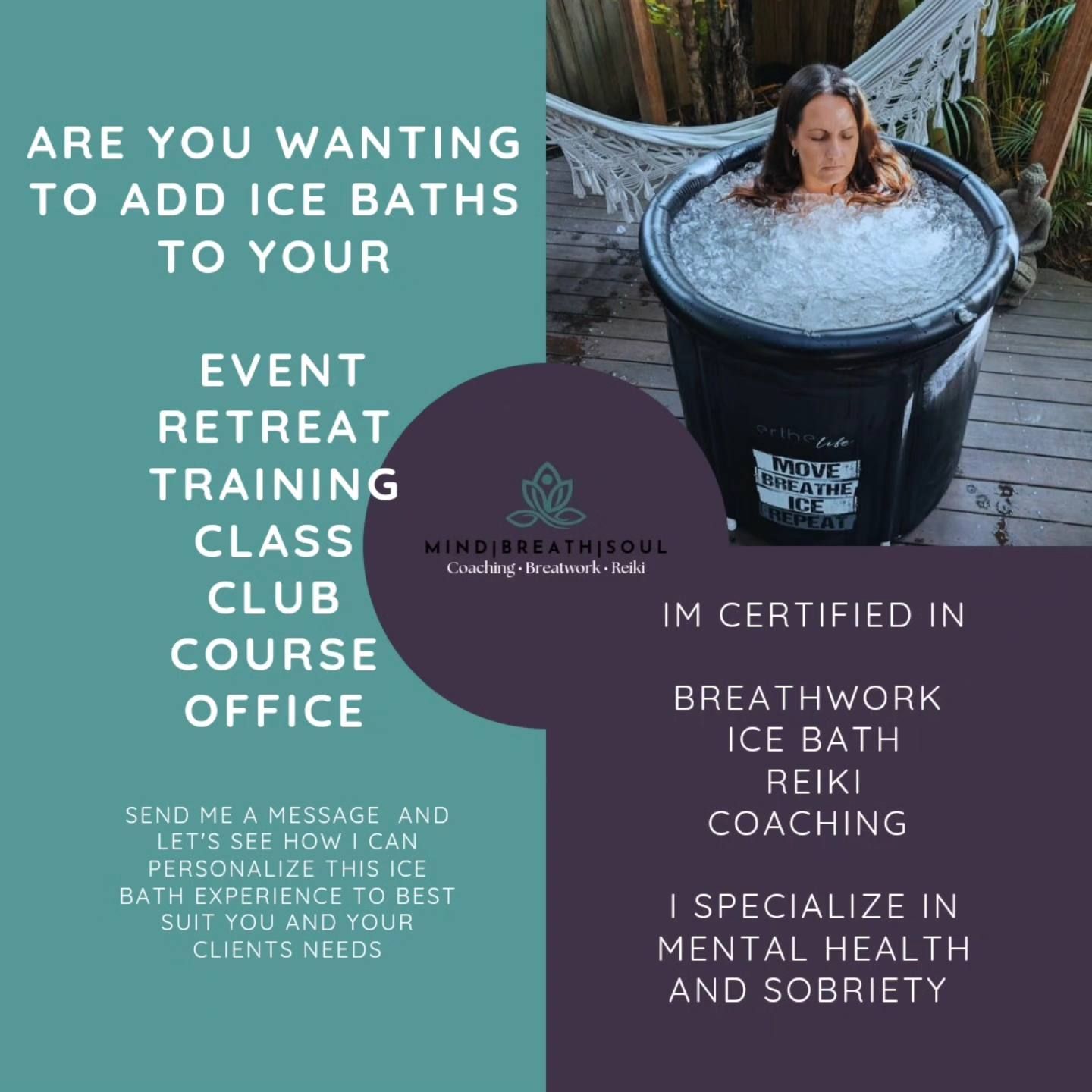 A Woman is Sitting in a Bucket of Ice —Mind Breath Soul In Byron Bay, NSW