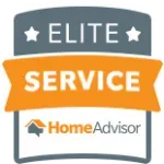 a logo for an elite service home advisor .