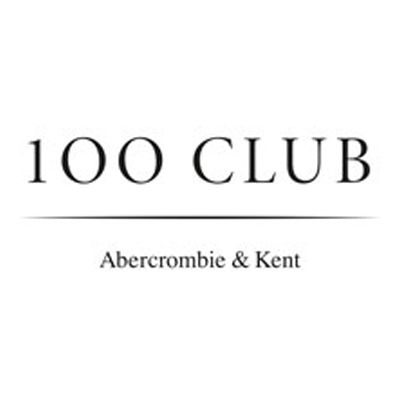 A black and white logo for 100 club abercrombie & kent