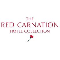 The red carnation hotel collection logo with a red carnation on a white background.