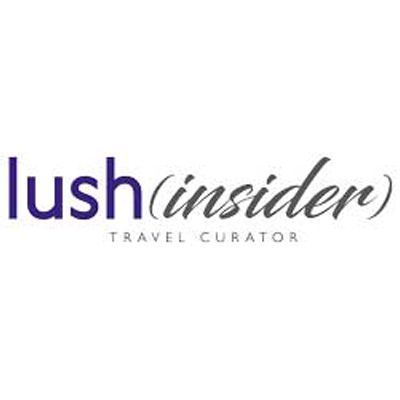 Lush insider travel curator logo on a white background