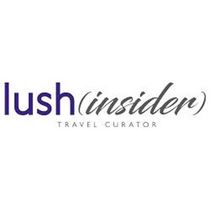 Lush insider travel curator logo on a white background