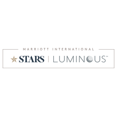 The marriott international stars i luminous logo is on a white background.