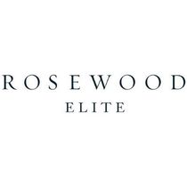 The logo for rosewood elite is on a white background.