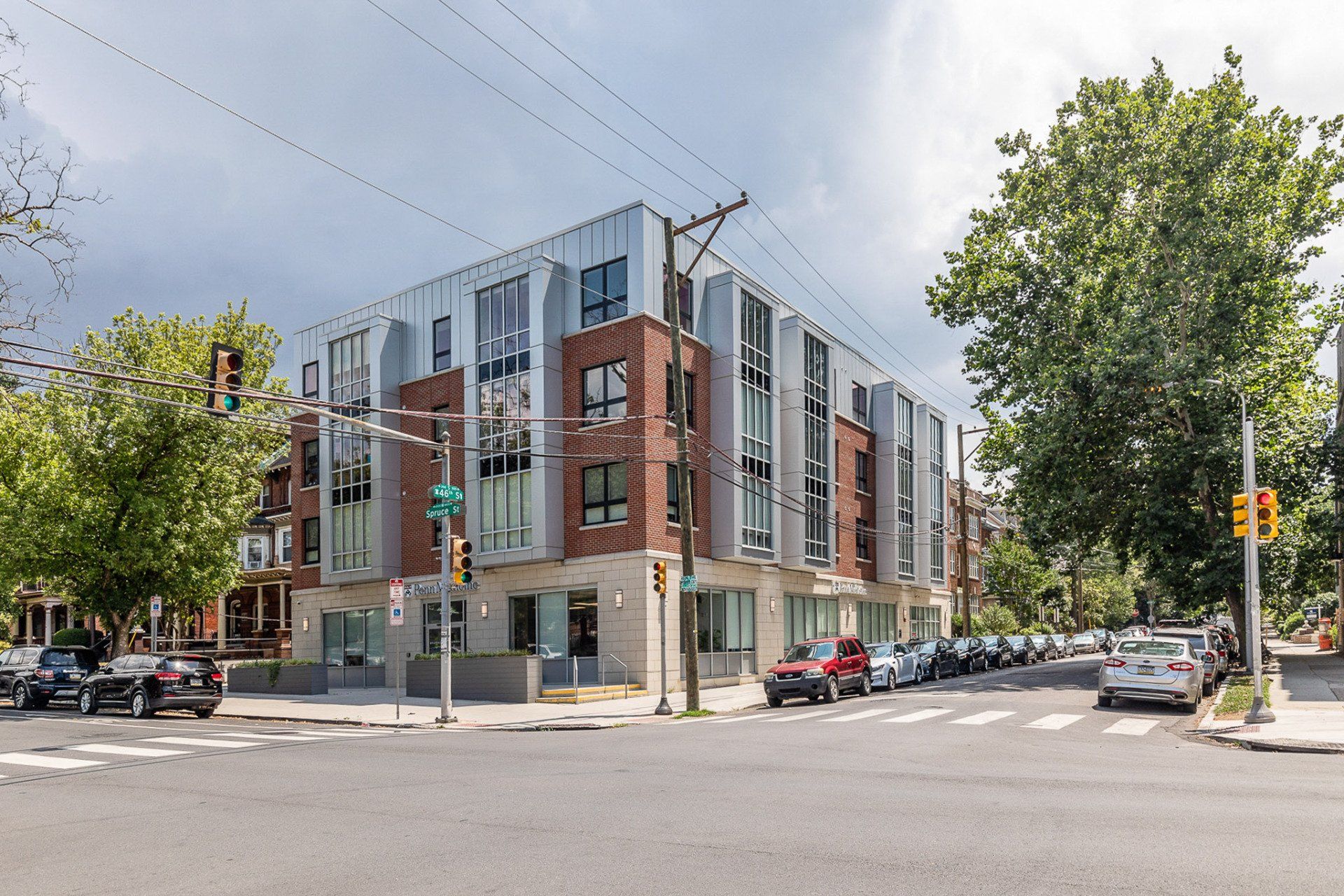 Exterior view of Spruce Square apartments in University City, Philadelphia