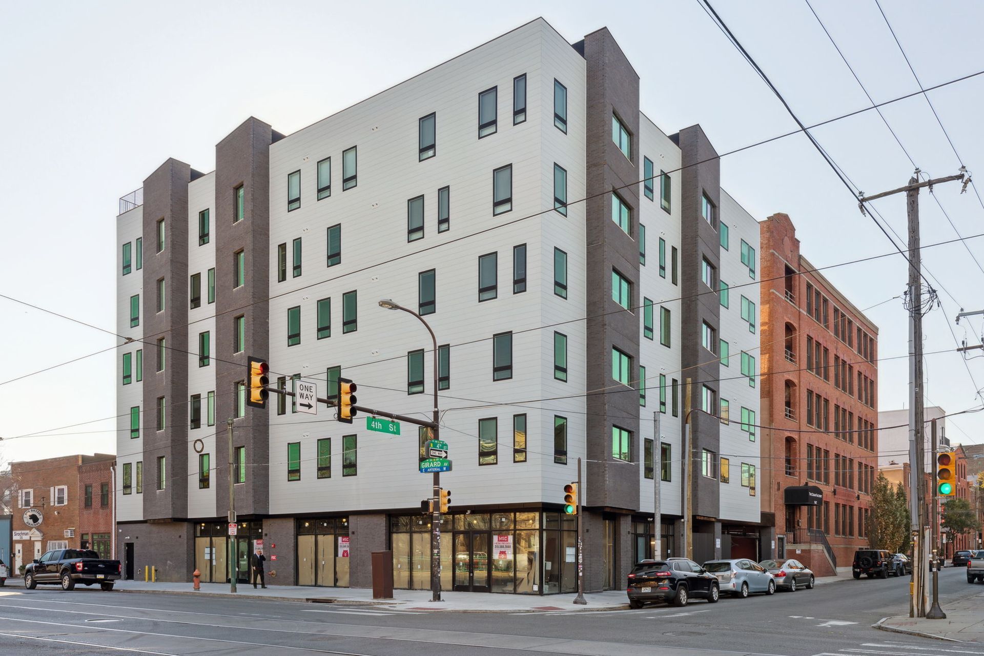 Exterior view of The Dally apartments in Northern Liberties, Philadelphia.