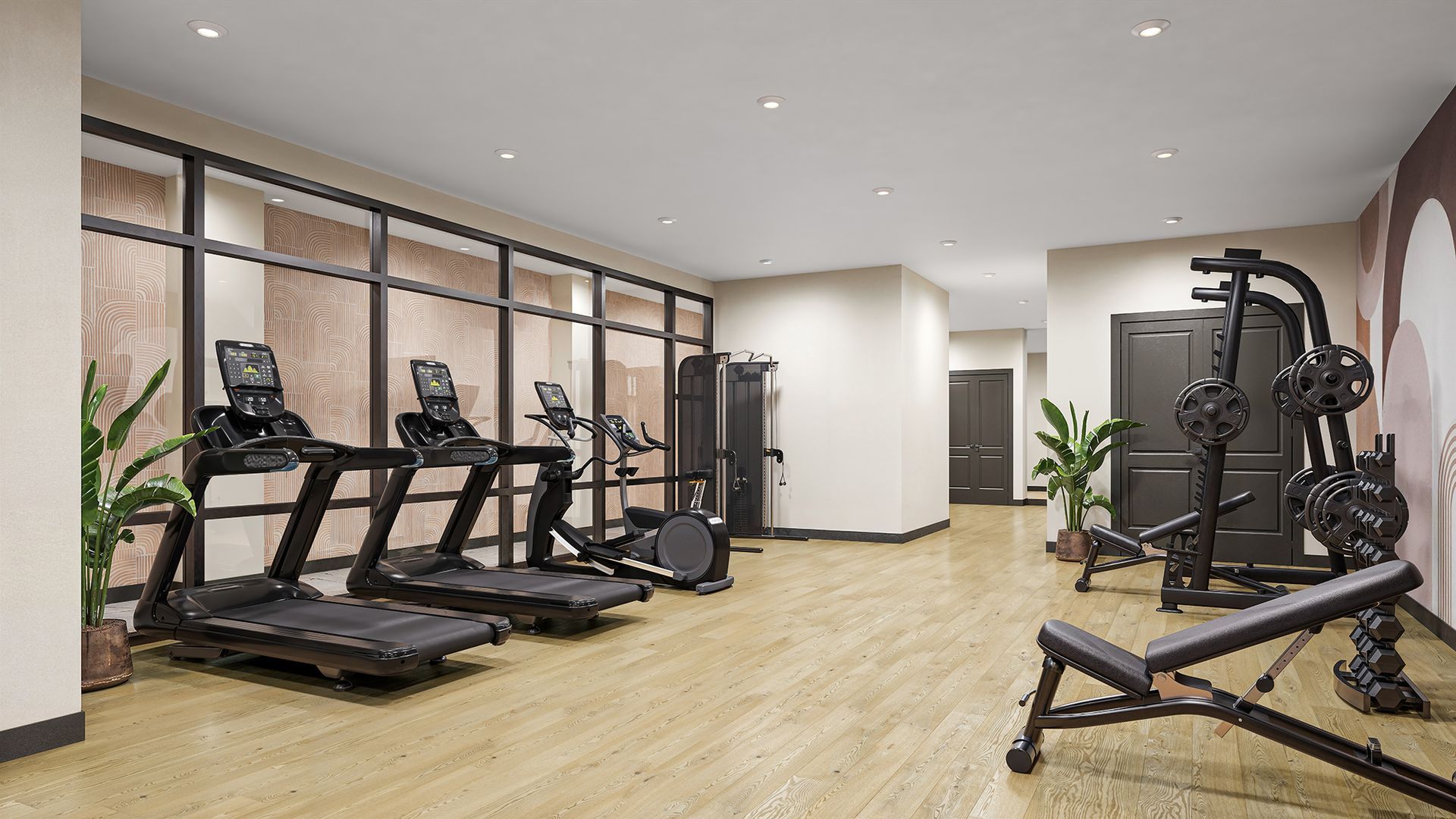 Interior images of the The Weston apartment building in Northern Liberties, Philadelphia.