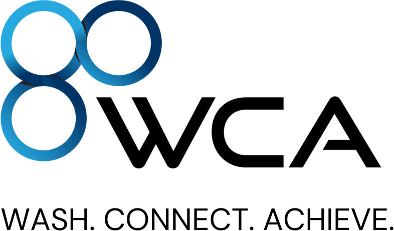 Logo with two overlapping blue circles and 