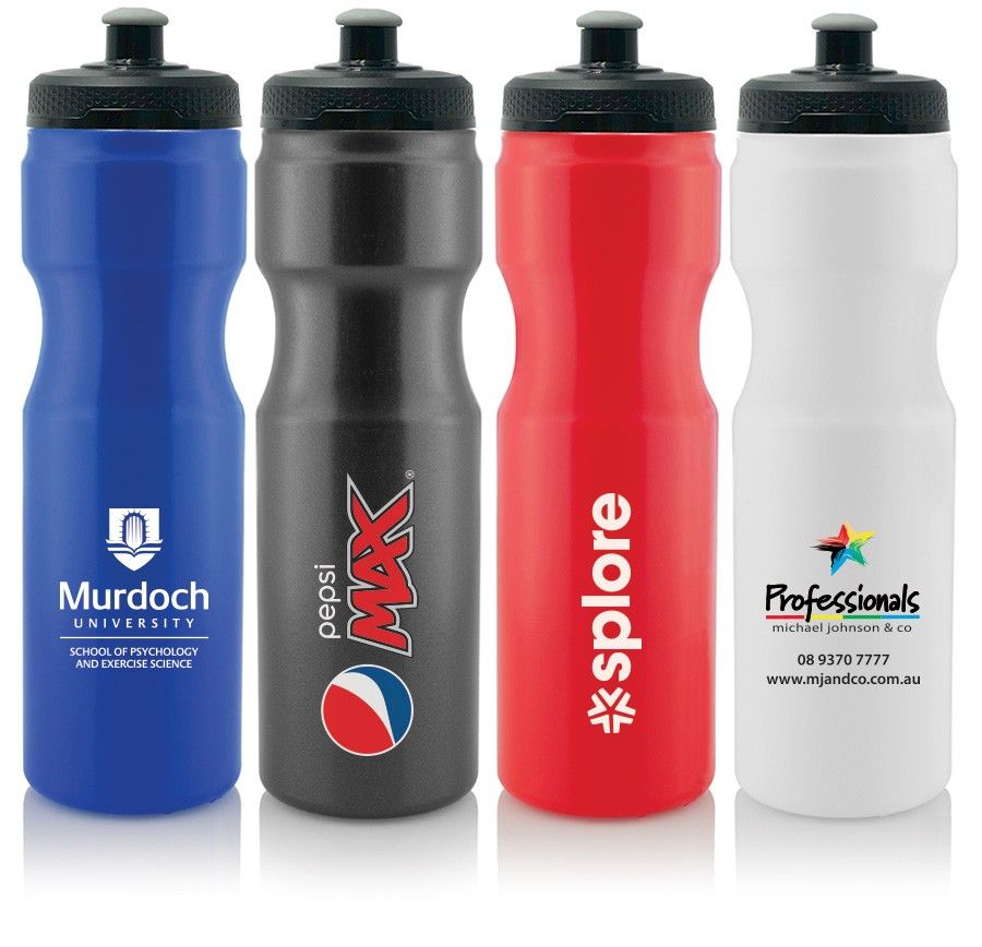 Diverse Water Bottles Featuring Various Logos — Promotional Products in Townsville