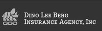 Logo for Dino Lee Berg Insurance Agency, Inc. Features a stylized gray rhino and chain on a black background.