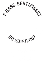 Isovator sertifisering: F-gass sertifisert EU 2015/2067