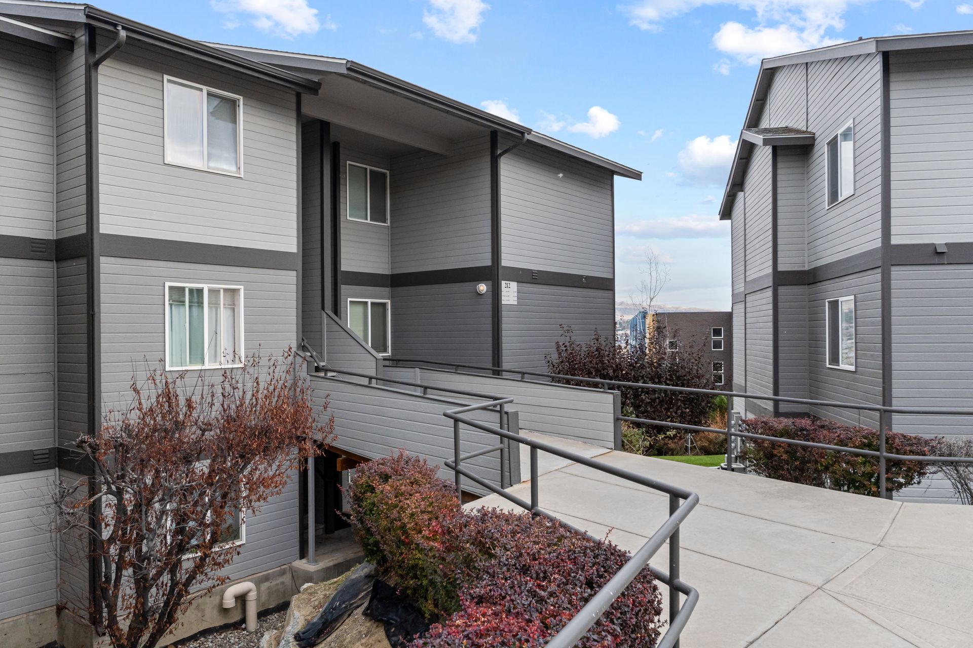 Exterior of apartment building