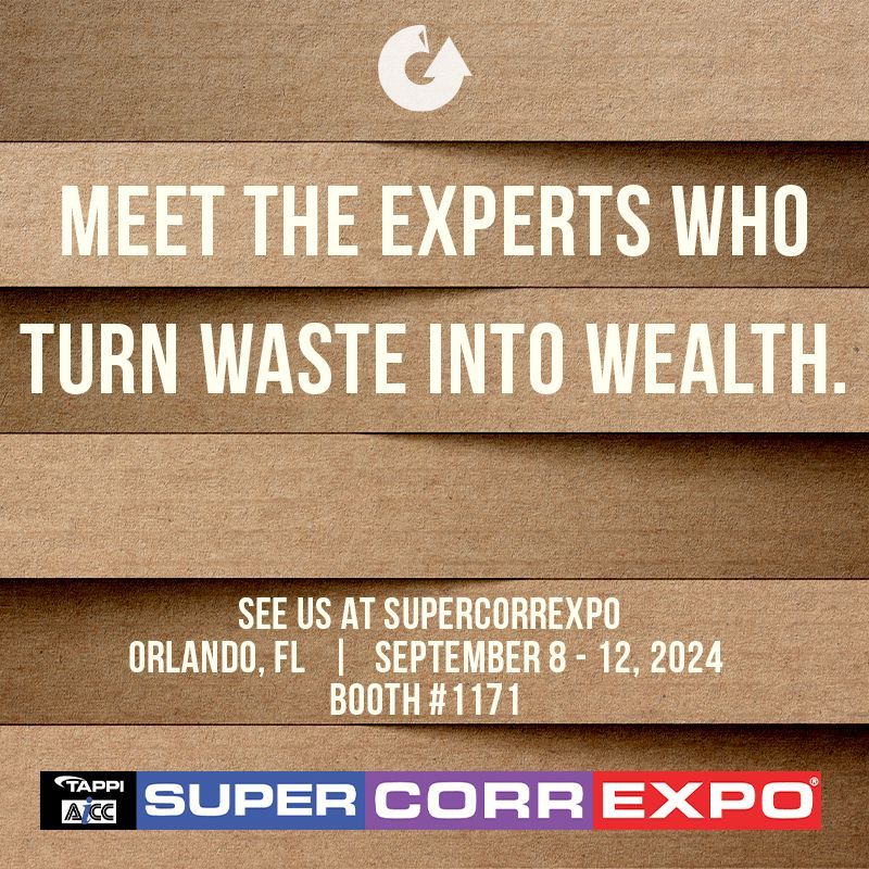 An advertisement for the supercorr expo in Orlando | Chicago, IL | Mid America Paper Recycling Co Inc